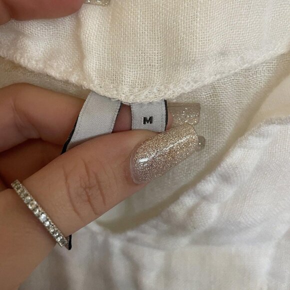 Women’s Michael stars white linen top dress size medium m - Picture 4 of 13